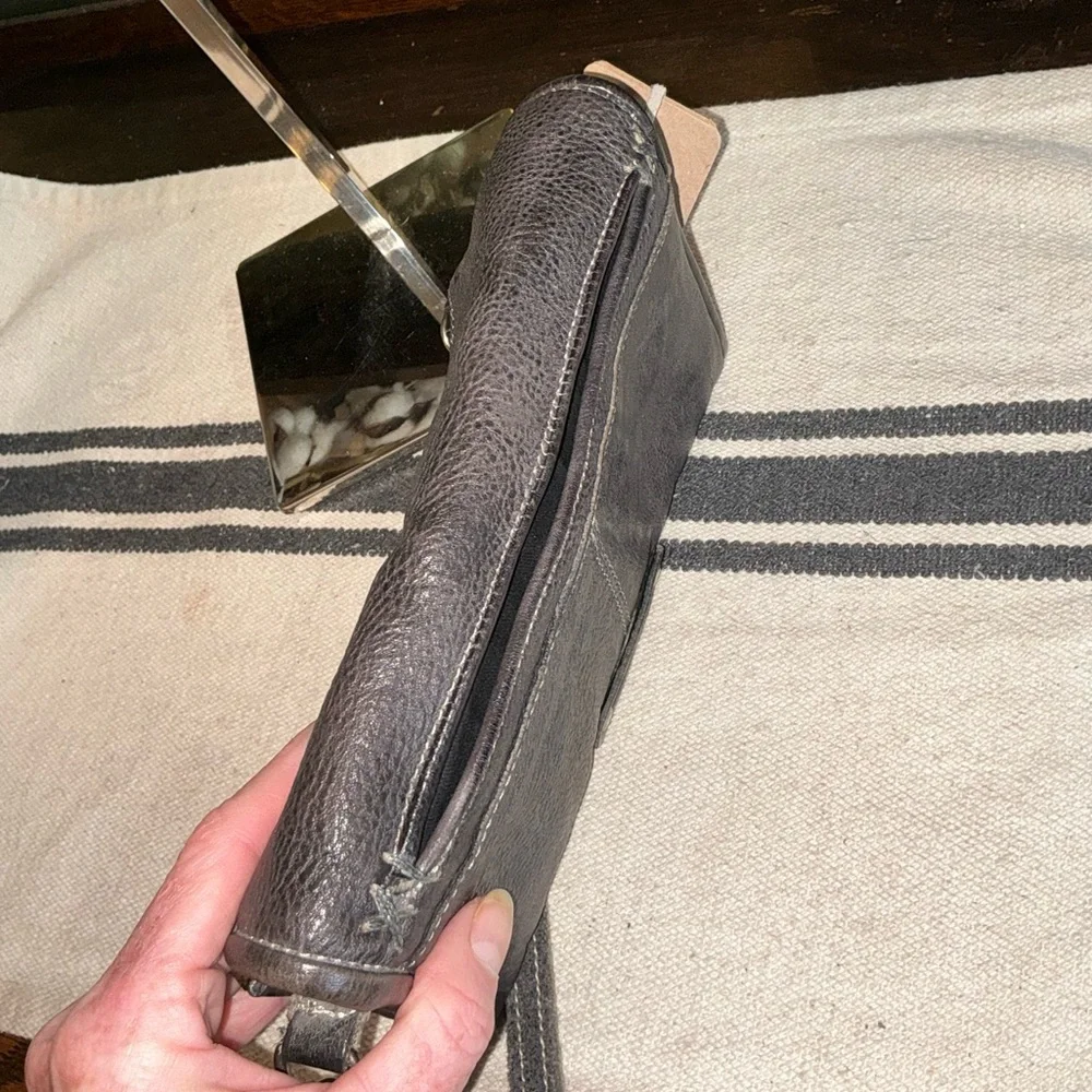 NWT Bed Stu Leather Amina Crossbody Clutch Wallet Black Rustic MSRP $185 - Picture 7 of 16